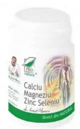 Calciu, Magneziu si Zinc, 60cps - Pro Natura