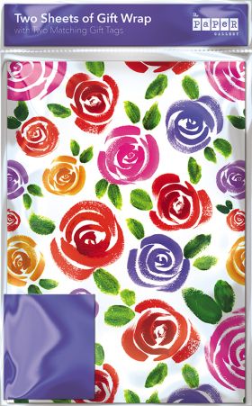 Hartie de impachetat - Roses Wrap & Tag | Great British Card Company