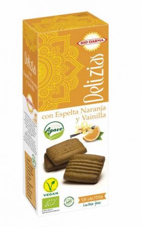 Biscuiti din spelta cu portocale si vanilie, indulciti cu agave ECO-BIO 135g Bio Darma
