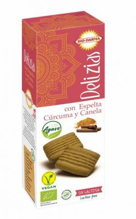 Biscuiti din spelta cu turmeric si scortisoara, indulciti cu agave ECO-BIO 135g Bio Darma