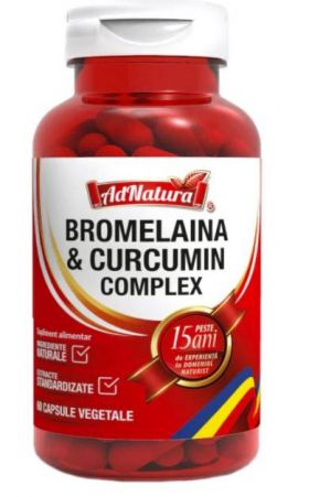 Bromelaina si curcumin complex,60cps - Adnatura