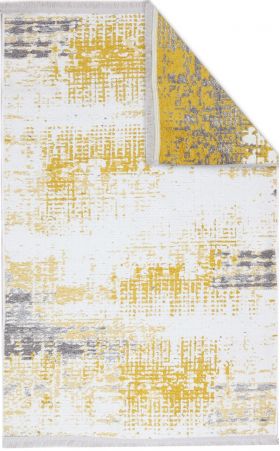 Covor Eko rezistent, NK 01 - Yellow, Grey, 100% poliester, 115 x 180 cm