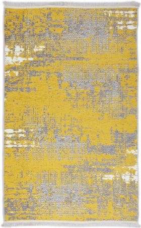 Covor Eko rezistent, NK 01 - Yellow, Grey, 100% poliester, 115 x 180 cm