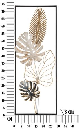 Decoratiune de perete 3D Exotic, Mauro Ferretti, 28.5x74 cm, fier