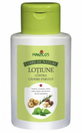 Lotiune contra caderii parului cu ulei de nuca, ricin si macadamia, 200ml - Manicos