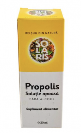 Solutie apoasa de popolis fara alcool, 20ml - Solaris