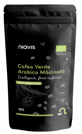 Cafea verde Arabica macinata fara cofeina, 125g, Niavis