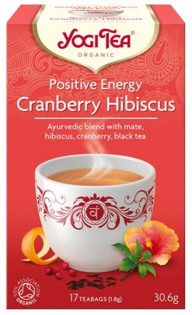 Ceai Energie Pozitiva cu merisor si hibiscus, 17 plicuri, Yogi Tea