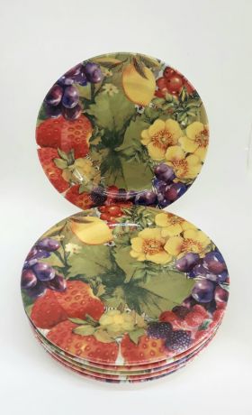 Set 6 farfurii pentru desert PRS 333, Helen Porselen, 20x20x2 cm, portelan, multicolor