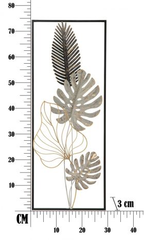 Decoratiune de perete 3D Tropical, Mauro Ferretti, 28.5x74 cm, fier