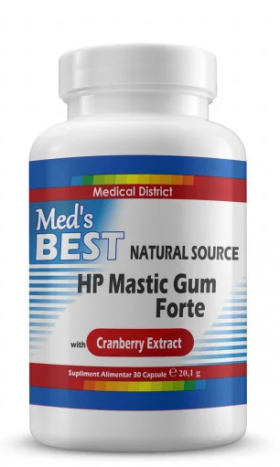 HP Mastic Gum Forte cu Cranberry Extract 500 mg, 30 cps - MED'S BEST