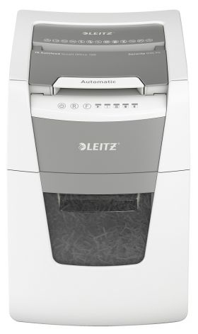 Distrugator Documente Automat Leitz Iq Small Office, P4, Cross-cut (confeti), 100 Coli, Cos 34l, Alb