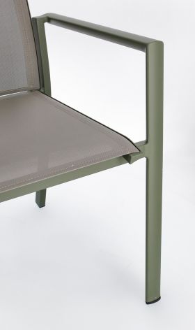 Scaun de gradina Konnor, Bizzotto, 56.2 x 60 x 88 cm, aluminiu/textilena, verde