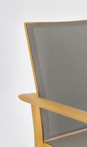 Scaun de gradina Konnor, Bizzotto, 56.2 x 60 x 88 cm, aluminiu/textilena, galben mustar