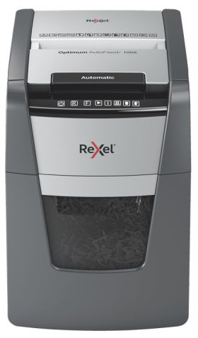 Distrugator Documente Automat Rexel Optimum 100x, P4, Cross-cut (confeti), 100 Coli, Cos 34l