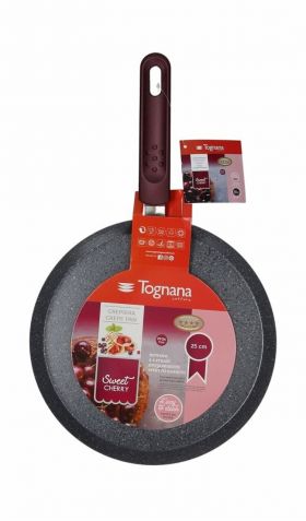 Tigaie pentru clatite Sweet Cherry, Tognana Porcellane , 25 cm, inox, burgund