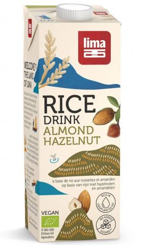 Lapte vegetal de orez cu migdale si alune de paudre bio 1l - Lima