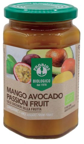 DULCEATA DE MANGO, FRUCTUL PASIUNII SI AVOCADO, fara zahar, eco-bio, 320g, Probios