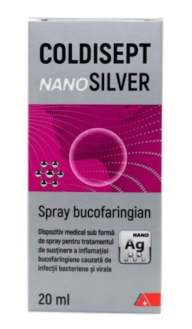 Spray pentru gat Coldisept NanoSilver, 20ml, Arkona