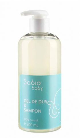 Gel de dus si sampon pentru bebelusi, 300ml, Sabio