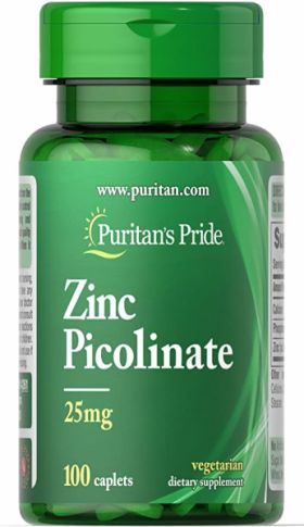 Puritan s Pride Zinc Picolinate 25 mg 100 caplets