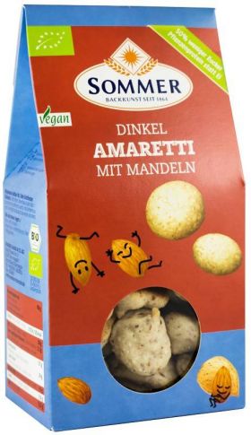 Biscuiti Amaretti din faina de grau spelta cu migdale, eco-bio, 125g - SOMMER