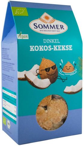 Biscuiti vegani cu nuca de cocos, eco-bio, 150 g, SOMMER