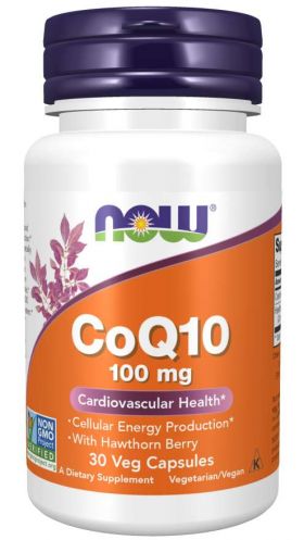 Coenzima Q10 100 mg + păducel - NOW Foods