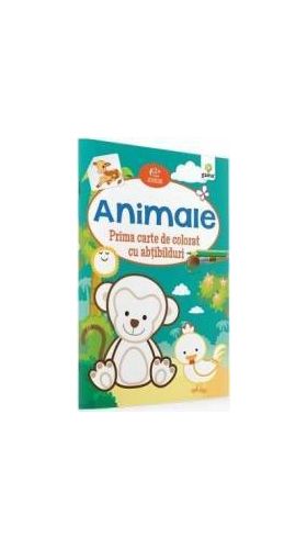 Animale - Prima carte de colorat cu abtibilduri 2 ani+