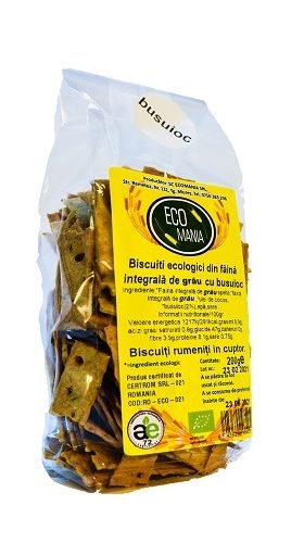 Biscuiti integrali cu busuioc Bio, 200g, Ecomania