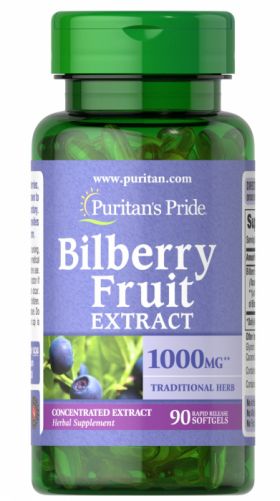 Puritan s Pride Bilberry Fruit 1000 mg 90 softgels