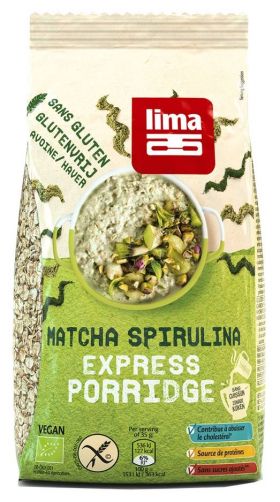 Porridge Express cu matcha si spirulina fara gluten, eco-bio, 350g - Lima