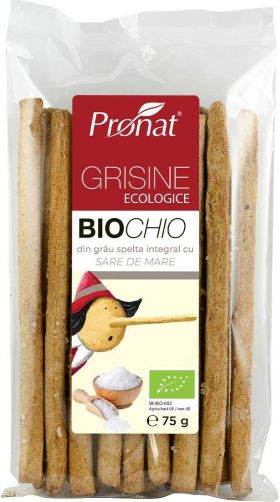 BioCHIo - Grisine Din Faina Integrala De Grau Spelta Cu Sare De Mare 75g, Eco-bio, PRONAT