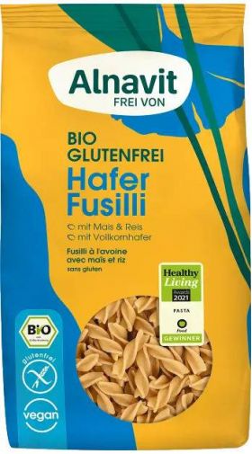 Fusilli cu ovaz, fara gluten, eco-bio, 250g - Alnavit