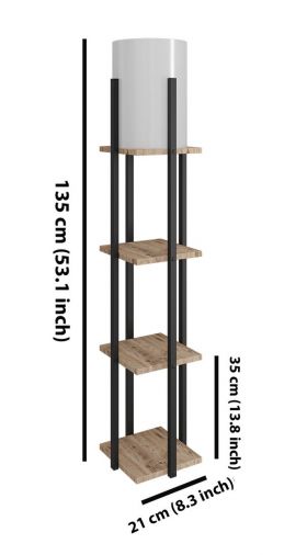 Lampadar, Nora SRC, FullHouse, 21 x 21 x 135 cm, 1 x E27, 60W, natural/negru