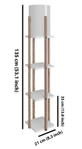 Lampadar, Nora - White, FullHouse, 21 x 21 x 135 cm, 1 x E27, 60W, alb