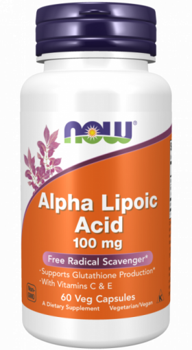 Now Alpha Lipoic Acid with Vitamins C E, 100mg 60 vcaps