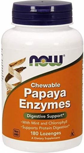 Now Papaya Enzyme Chewable 180 lozenges