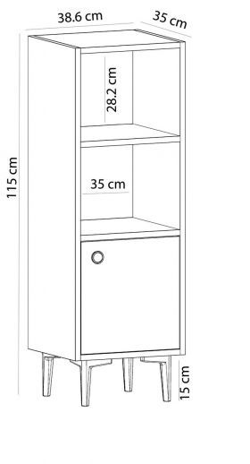 Dulap multifunctional, Olivia, Alone, 38.6x115x35 cm, PAL , Stejar safir / Antracit