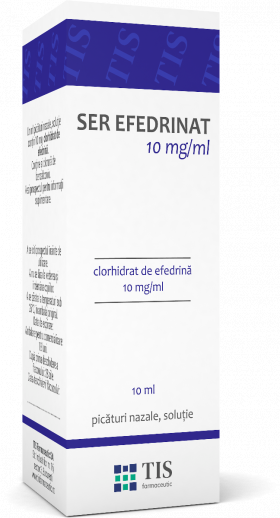 Ser efedrinat 10mg/ml picaturi nazale 1%, 10ml, Tis Farmaceutic