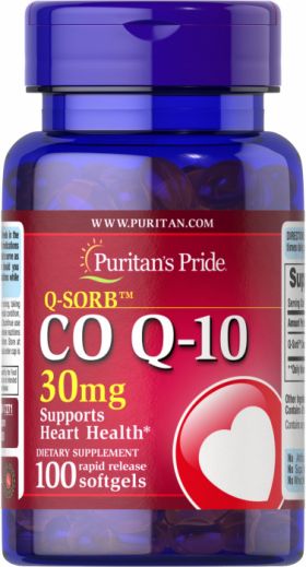 Puritan s Pride CO Q-10 Q-Sorb 30 mg 100 softgels