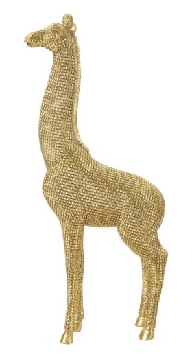 Decoratiune, Mauro Ferretti, Giraffe, 20 x 9.8 x 49 cm, polirasina, auriu