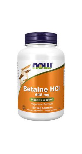 Now Betaine HCl 648mg 120 vcaps