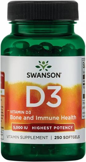 Swanson Vitamin D3 5000 IU 250 softgels