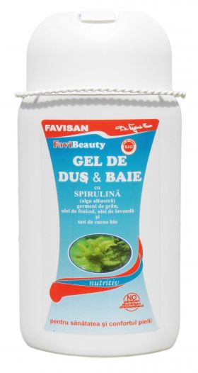 GEL DE DUS si BAIE CU SPIRULINA FAVIBEAUTY, 300ml, Favisan