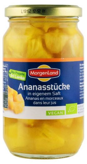 Ananas bucati in suc propriu 350g - Morgenland