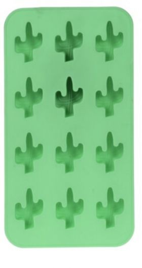 Forme pentru gheata Cactus, 19.5x10.5x1.5 cm, silicon, verde