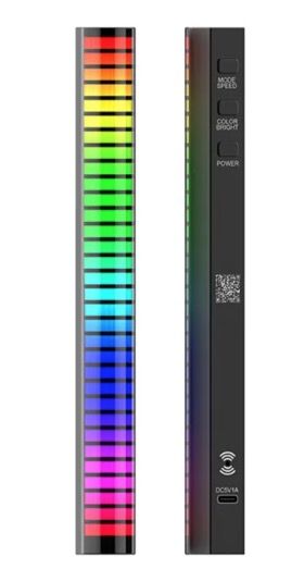 Bara RGB LED Lumini De Ritm EDAR Cu Activare Sonora Negru