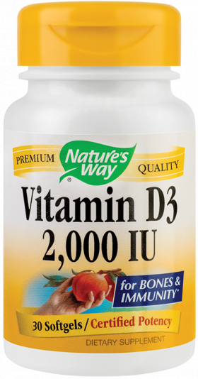 Vitamin D3 2000UI 30tb - Nature's Way - Secom