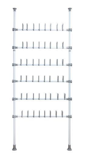 Suport extensibil pentru incaltaminte, Wenko, Herkules Pull-out Shelf, 48 perechi, inox/plastic/polipropilena, gri/alb